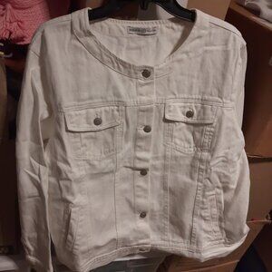 NEW ! Signature Collection Demin Jacket White Size 2XL (22W-24W)